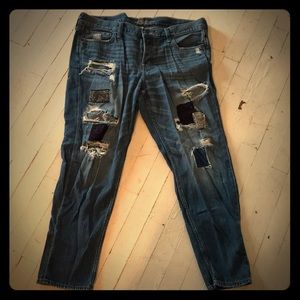Abercrombie destroyed patchwork denim